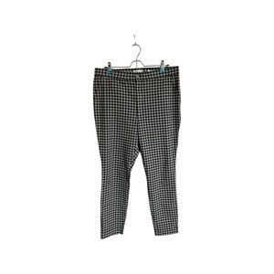 Checkered skinny stretch plaid checkered plaid black and white pants size XL